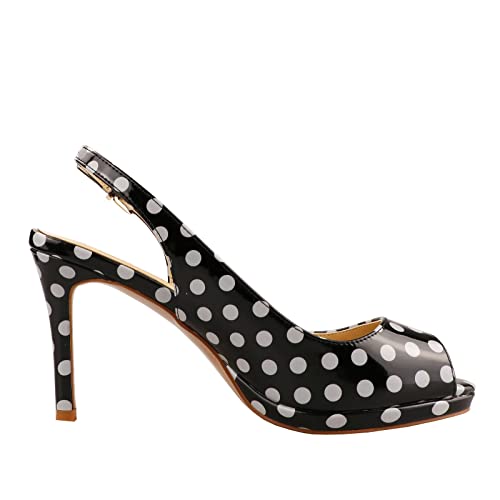 Lutalica W Women's Patent Leather Comfort Platform High Heel Slingback Sandals Sexy Peep Toe Stiletto High Heel Pumps3