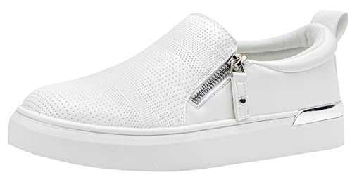 Image of Jeossy Women's Slip On Shoes Casual Fashion Sneakers 8010 Arch Support Loafers for Women with Zipper
