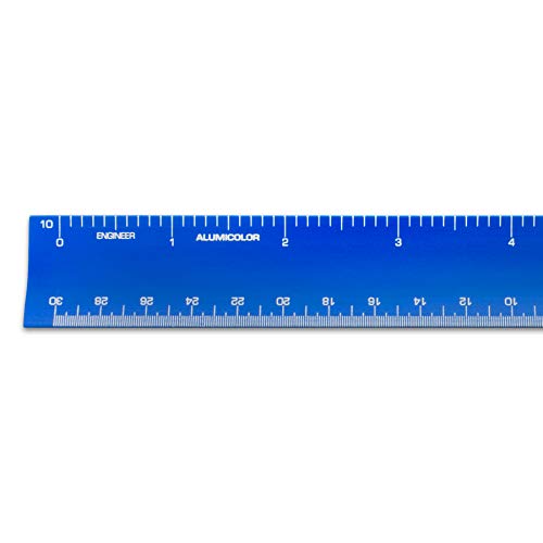 Image of Alumicolor 6-inch Aluminum Engineer Hollow Scale for School, Office, Art and Drafting, 6IN, Blue