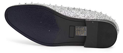Image of SPK16 Men's Vintage Spike Dress Loafers Slip On Fashion Shoes Classic Tuxedo Dress Shoes