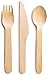 Produktbild Plantvibes 150 x Bio Holzbesteck Set, kompostierbar & CO2 neutral - 50 Gabeln & 50 Messer & 50 Löffel- umweltfreundliches Einweggeschirr Set aus Holz