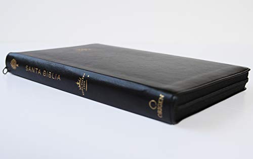 Biblia Reina Valera 1960 letra grande. Símil piel negra, cremallera, tamaño manu al / Holy Bible RVR