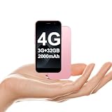 soyes Mini Phone 4G Unlocked World's Smallest Mini Smartphone 3.0'' Touch Screen Compact Mobile Phone for Kids & Students 2000mAh Battery Cell Phone with Dual SIM Quad Core Face ID GPS 3GB+32GB Pink