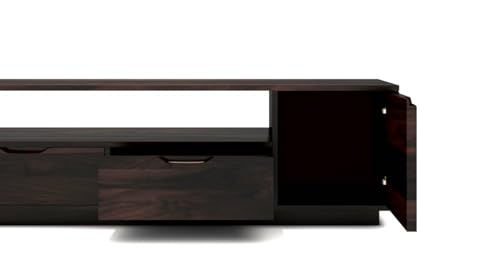 Image of THE WOODEN CITY Solid Sheesham Wood TV & Entertainment Unit for Living Room & Hotel Room and Office Furniture (Wood Finish 5)