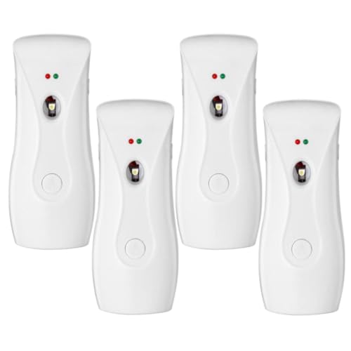 Stardrix 4-Pack Automatic Air Freshener Dispensers, Aerosol Spray Machines, Wall Mounted or Freestanding, Adjustable Timer for Scent Release in Bathroom, Office, Commercial & Home – White