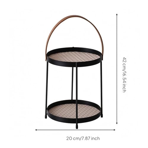 Meuble d'appoint pour bureau en fer beige avec corbeille de rangement