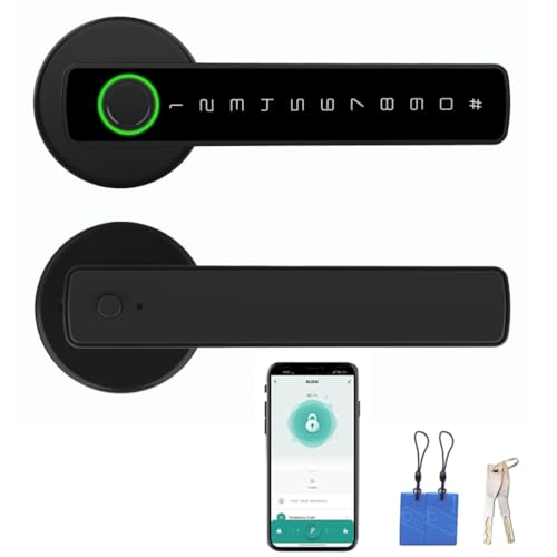 NEWFUN Serratura Smart Porta Blindata,Serratura Wifi,Con chiave, scheda chiave, APP Bluetooth per la serratura della porta, impermeabile