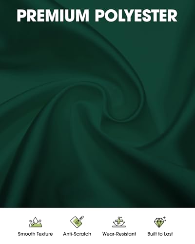 Image of Pureegg Rectangle Table Cloth 60 inch x 102 inch - Durable Polyester Tablecloth Offers Reusable & Washable Protection, Ideal for Outdoor Party, Picnic, Wedding, Banquet and Birthday, 2 Pack, Hunter Green