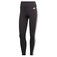 adidas Womens Train Essentials 3-Stripes High-Waisted 7/8 Leggings, Black, XX-Small/Petite