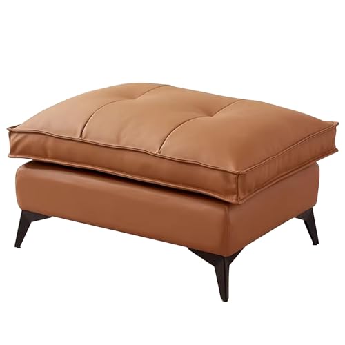 Reposapiés de cuero marrón con almohadillas