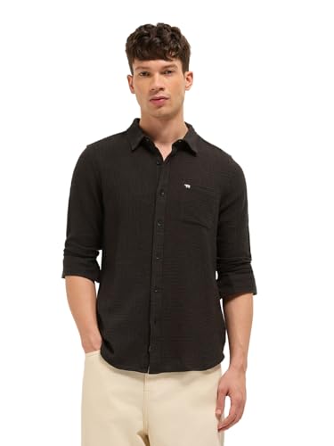 Image of THE Bear House Men's Textured Slim Fit Shirt