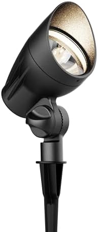 GOODSMANN Low Voltage Landscape Spotlights 5W LED 400 Lumen Outdoor Floodlights 2700K Warm White Replaceable MR16 LED Outside Hardwired Lighting with Metal Stake Cable Connector Replaceable