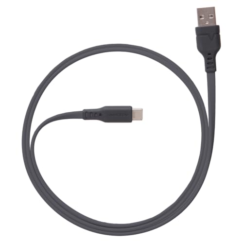 Ventev USB-A to USB-C High-Speed Tangle-Free Flat Cable for iPhone 15-17, Samsung, Pixel, Android Phones and More Devices (3 Foot, Gray) image 4