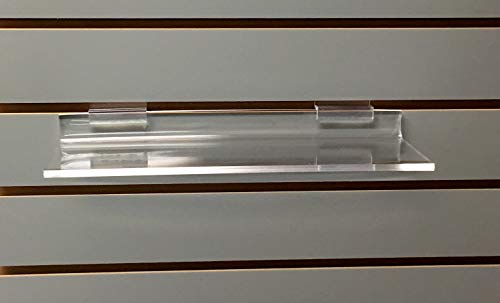 Execusystems Clear Acrylic Slatwall Shelves 12 Inches Wide X 4 Inches Deep Set Of 3 For Retail Display Or Home Use #TOP2