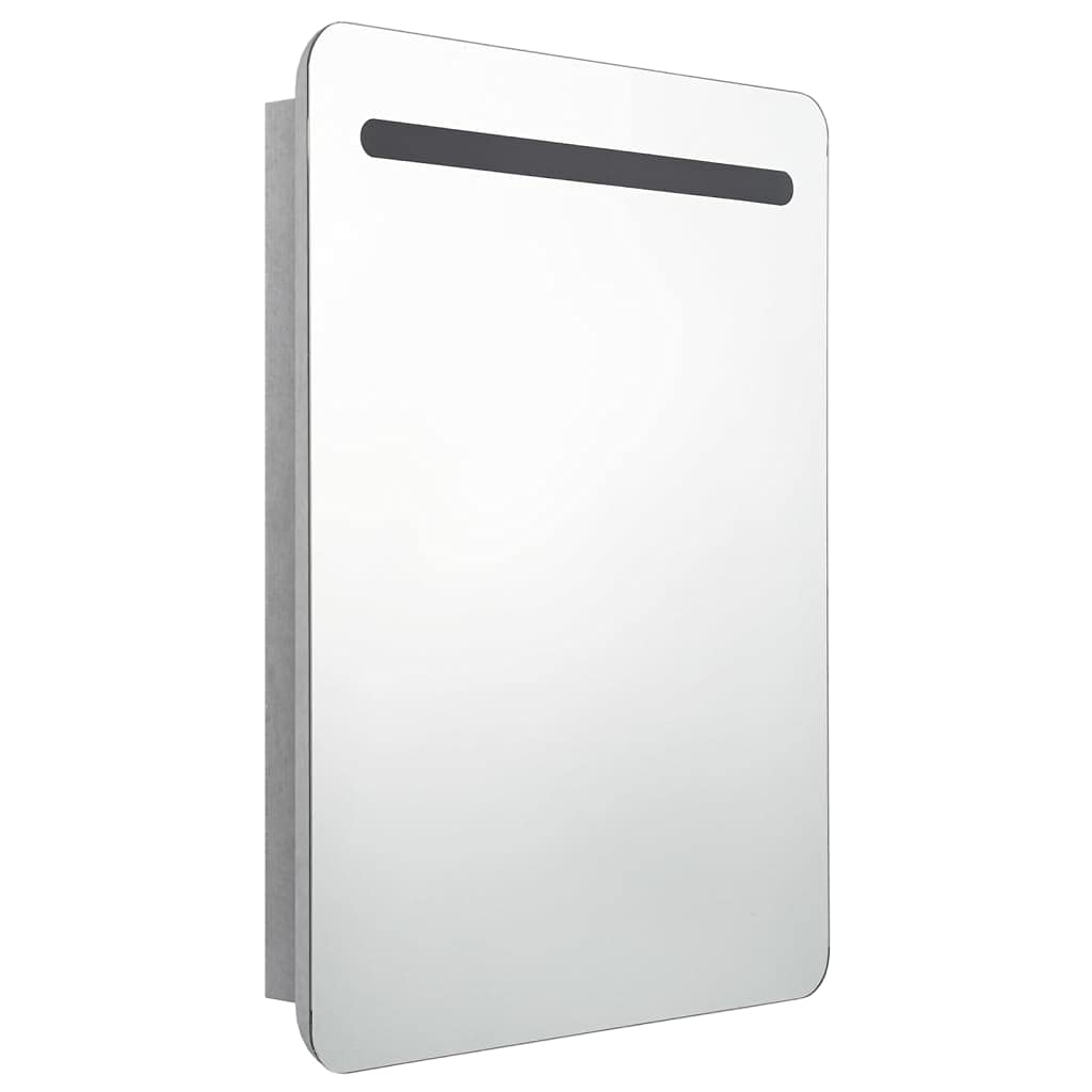 Armario de baño con Espejo y LED Gris hormigón 60x11x80 cm Mueble BañO Estrecho