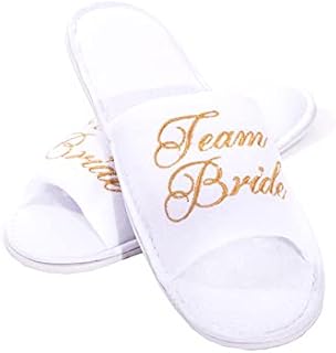 Alandra Gifts Slip Team Bride Spa Slipper, Unisex-Adult, One Size, White