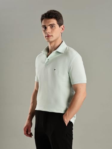 Image of Solid Slim-Fit Cotton Polo T-Shirt