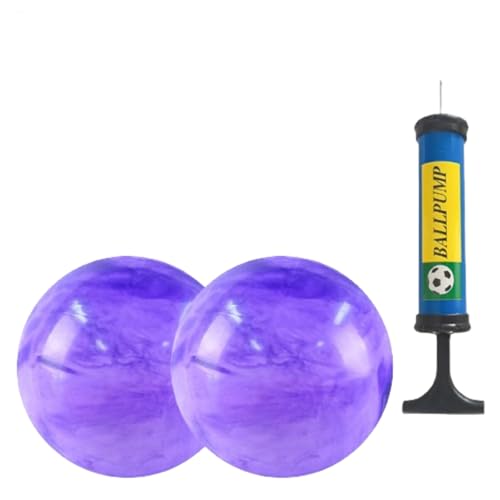 Inflatable Bouncy Ball Set - 22cm Large Bounce Toy Balls, 2PCS Bouncy Ball Set Inflatable Toy with Hand Pump | Large Bounce Balls for Kids Outdoor Playground Sports Exercise Birthday School Prizes