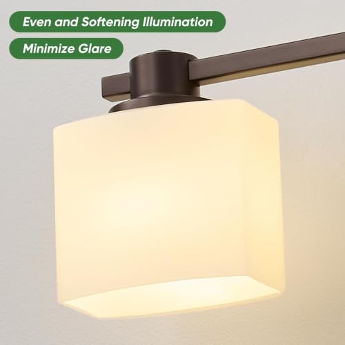 Image of 23 Inch Oil Rubbed Bronze Vanity Light for Bathroom Light Fixtures Over Mirror 3 Light Bathroom Vanity Light Vintage Rustic Farmhouse Lighting Bulb lamp Modern Above Sink wall Sconce