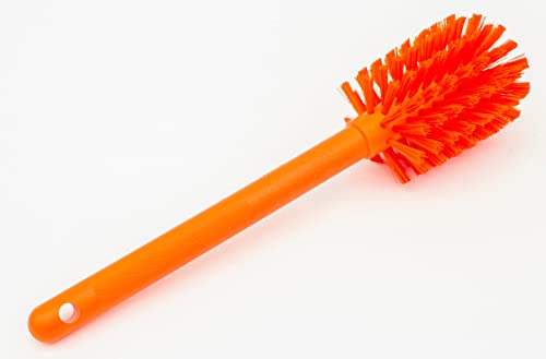 Image of SPARTA 12 Inch Bottle Brush with Polyester Bristles and Plastic Handle, Color Coded, Large Round Head Cleaner for Bottles Jars and Food Service Equipment, Orange