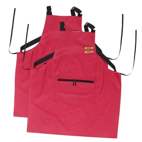 Lot de 2 tabliers de cuisine ajustables en PU imperméables et anti-huile pour homme et femme