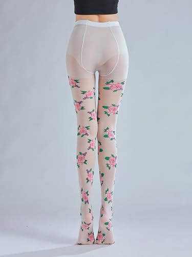 Image of Sahabowi Women Tights, Sheer High Waist Pantyhose, Vintage Control Top Stockings, Siwa6