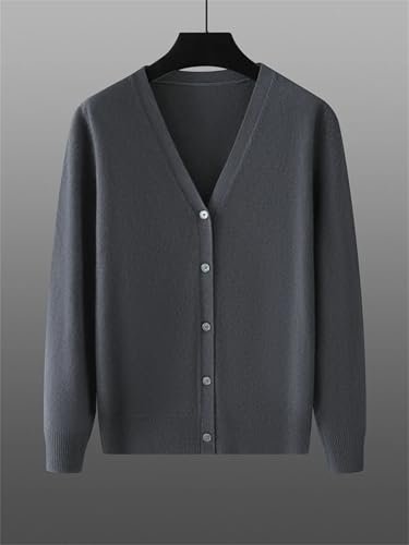 Men's Cashmere Sweater Winter Business Casual V-Neck Long Sleeve Knitted Cardigan Sweater3