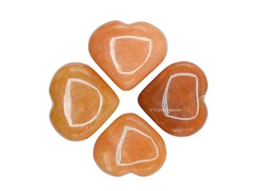 Image of Crystal Heaven Red Aventurine Heart Palm Pebbles Stones For Anxiety Stress Relief Massage-Aaa Grade Original Healing Gemstone Agate Heart Palm Stone For Yoga Meditation Spiritual