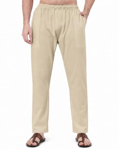 Image of Men's Premium Cotton Pyjama Bottoms - Regular Fit, Elastic Waistband, Soft & Breathable Fabric for Ultimate Comfort