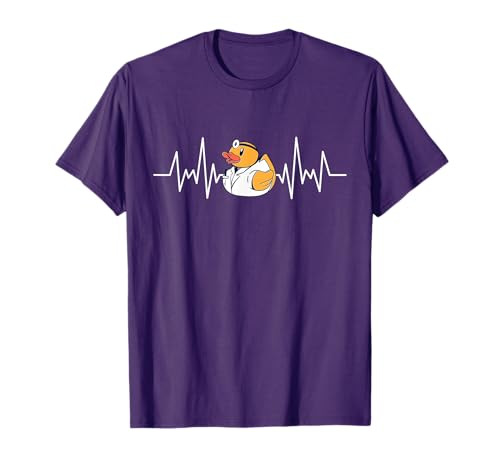 Vintage Duck Doctor Lover Retro Duck Doctor Heartbeat T-Shirt