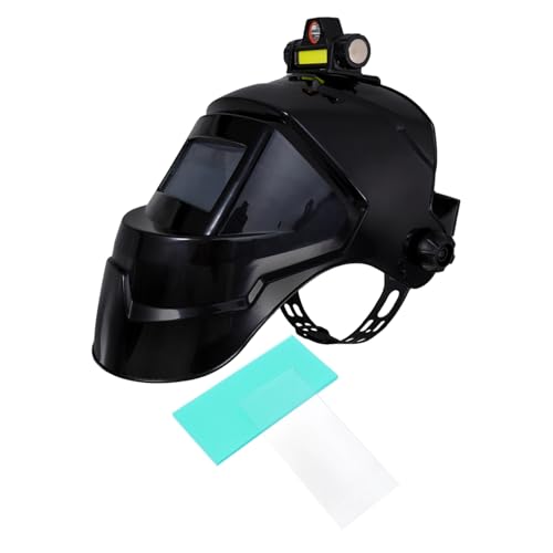 VILLCASE Welder's Cap Head-mounted Welding Helmet Auto Darkening Large View Safety Mask Headlamp Extra Sheets
