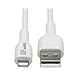Tripp Lite Safe-IT USB-A to Lightning Charge Cable for iPhone & iPad, Male-to-Male Cable, MFi Certified, White, 9.8 Feet / 3 Meters, 2-Year Warranty (M100AB-03M-WH)