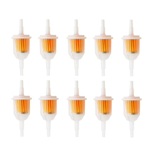 PRO BAT 1/4'x5/16' Universal Gas Inline Fuel Filter Inline Gas Fuel Filter Petrol 6mm 8mm Pipe Lines for Lawn Mower Small Engine Motorcycle ATV，10Pcs