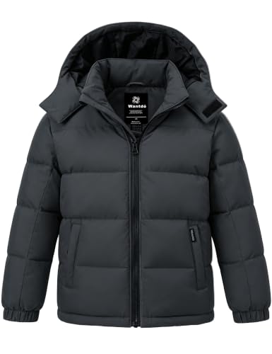 Image of wantdo Boys' Winter Coat Waterproof Puffer Jacket Parka with Removable Hood