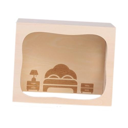 Whtkoph ハムスター木製ハウスケージアクセサリー ハムスターの隠れ家 のぞき小屋 スナネズミネズミ用, S Bedroom