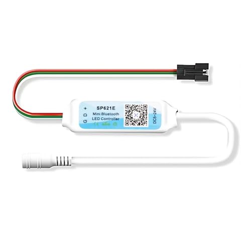 Image of SP621E Bluetooth Addressable LED Controller with Music Sync App Control for WS2812B WS2811 SK6812 3 Pin Pixel LED Strip Lights 5V 12V 24V with Free Protective Case