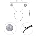 5 Pcs Alien Costume with Antenna Headband Glasses Silver Gloves Earring Face Glitter for Cosplay Space Theme Halloween Costume Party