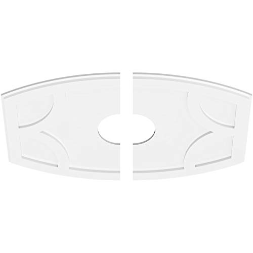 Image of Ekena Millwork CMP36X24KY2-07000 Kailey Architectural Grade PVC Contemporary, Two Piece Urethane Ceiling Medallions 36 inchW x 24 inchH x 7 inchID x 19 1 /2 inchC x 1 inchP
