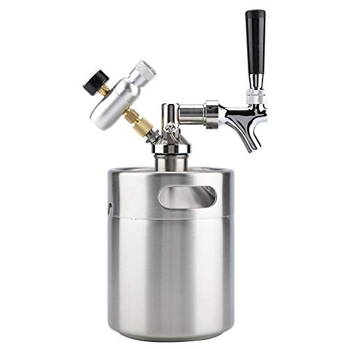 Dispenser per Birra Mini Keg in Acciaio Inossidabile per Produzione Casalinga con capacità di 2 Litri