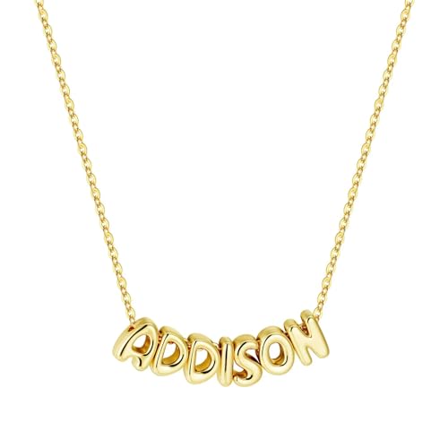 M MOOHAM Addison Necklaces - Addison Name Necklace Personalized Monogram Pendant Necklace Custom Name Necklaces for Women Mom Her Friends 14K Gold Plated Jewelry Gifts for Women Trendy Birthday Gifts
