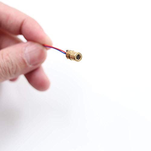 WOWOONE 20pcs 5V 650nm 5mW Laser Diode Laser, 5mw Laser Pointer Head, Red Dot Laser Module, Small Mini Laser Pointer Diod, Diy Dot Laser Pointer, Mini Laser Tube with Leads Head Outer Diameter 6mm