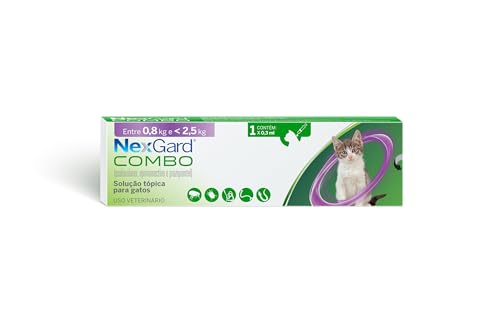 Nexgard COMBO Antipulgas e Sarna e Vermífugo para Gatos até 2,5 k...