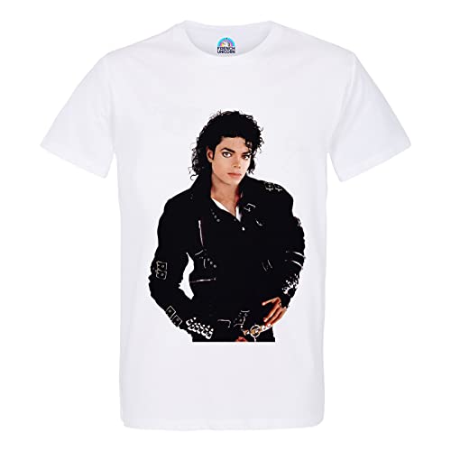 Men's T-shirt Round Neck Organic Cotton Michael Jackson Jacket Bl...