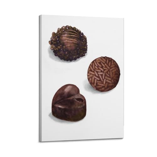 Toile esthétique aquarelle boules de chocolat peinture de haute qualité