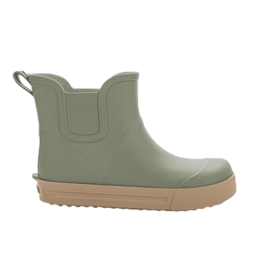 3Kamido GoEasy Kindergummistiefel Chelsea Boots Barfußschuhe kurze Kindergummistiefel modisch mit reflektierendem Streifen antibakterieller Innensohle und rutschfester Sohle (Pistazie 30/31)