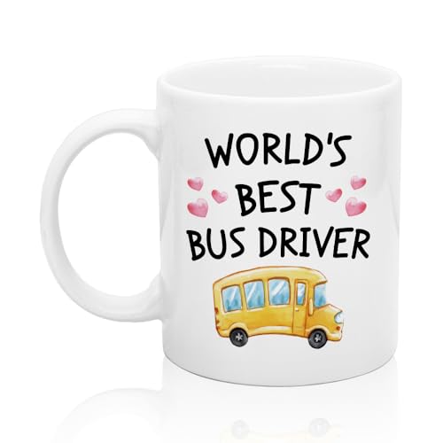 Taza de café para conductor de autobús 11 oz blanca miniatura 1