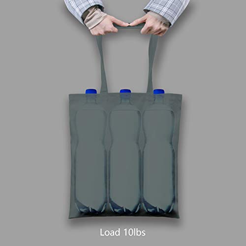 Image of TOPDesign 6-Pack Economical 16 inchx15 inch Grey Cotton Tote Bag, Lightweight Medium Reusable Grocery Shopping Cloth Bags, Suitable for DIY, Advertising, Promotion, Gift, Activity