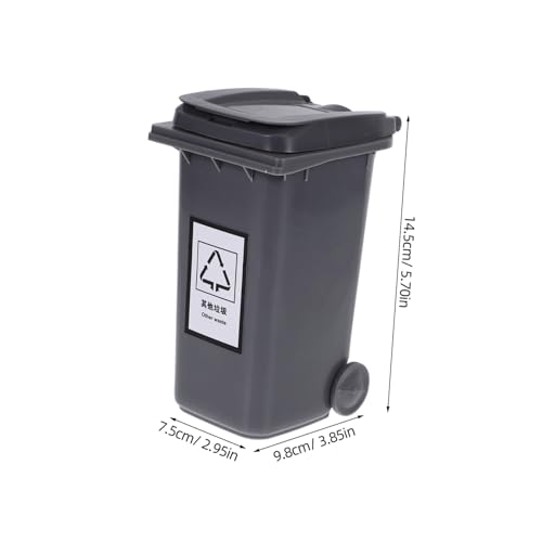 Caneca de basura mini para escritorio rectangular gris miniatura 2