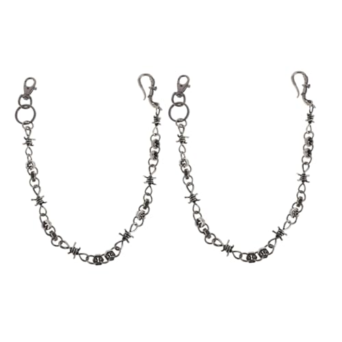 2pcs Vintage Metal Chain Belt for Men Stylish Punk Pants Accessory Lightweight Waist Chain for Hip Hop Streetwear Fashion Unique Retro Decoration