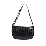 WisePoint Clutch Tote Handbags, PU Leather Small Shoulder Bag Small Handbags for Women and Girls, Cute Mini Shoulder Bag (black)